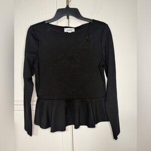 Jason Wu Elegant Black Peplum Blouse size M NEW WITH TAG